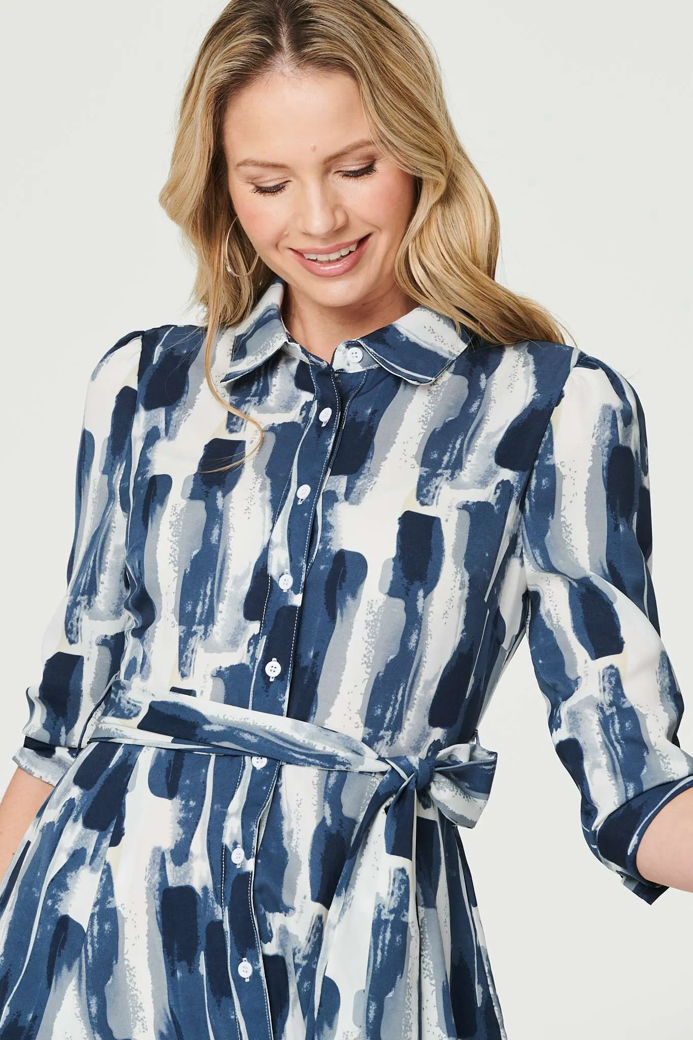 Izabel London - Printed Tailored Midi Shirt Dress