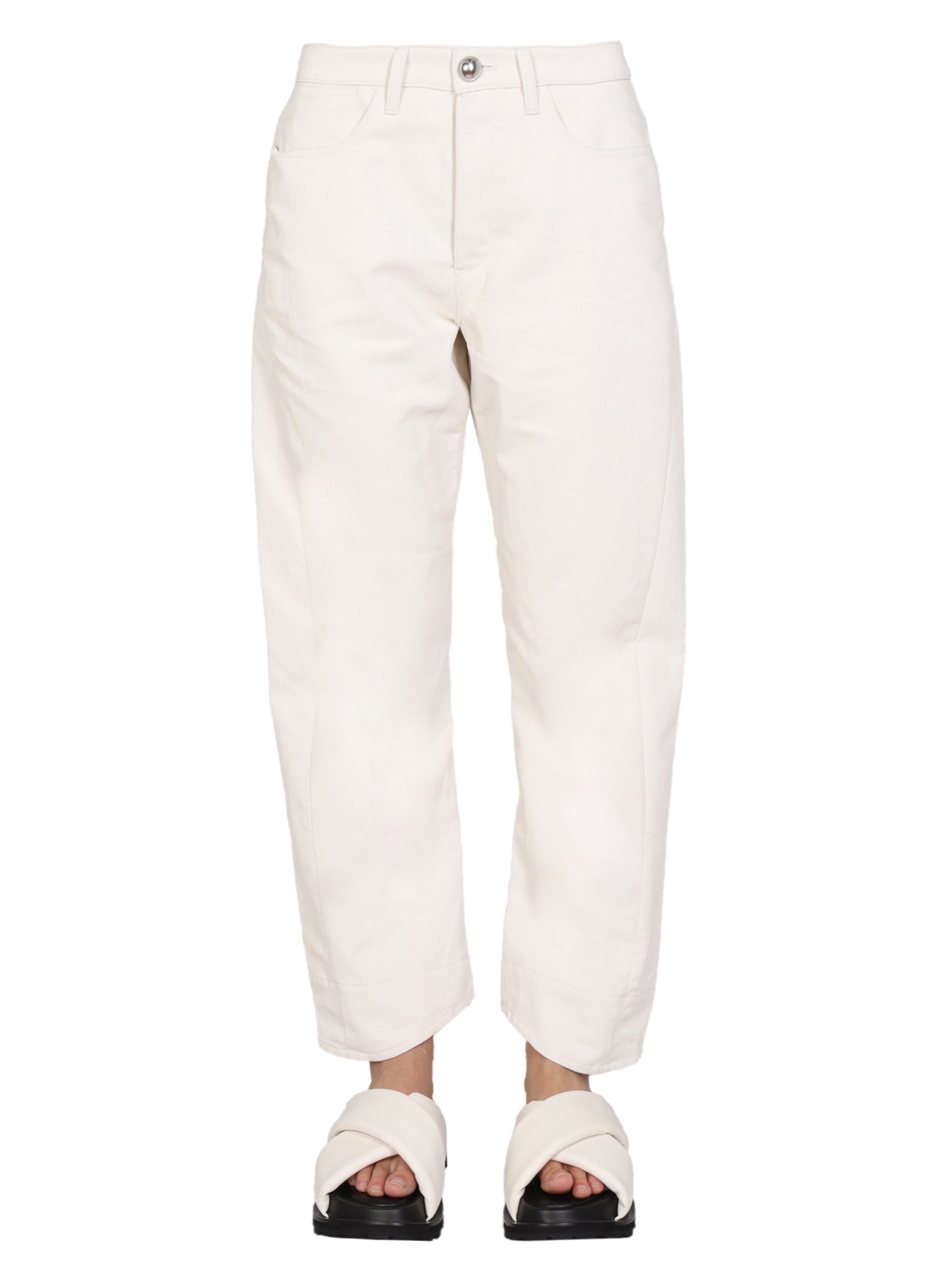 JIL SANDER    LINEN BLEND WORKWEAR PANTS