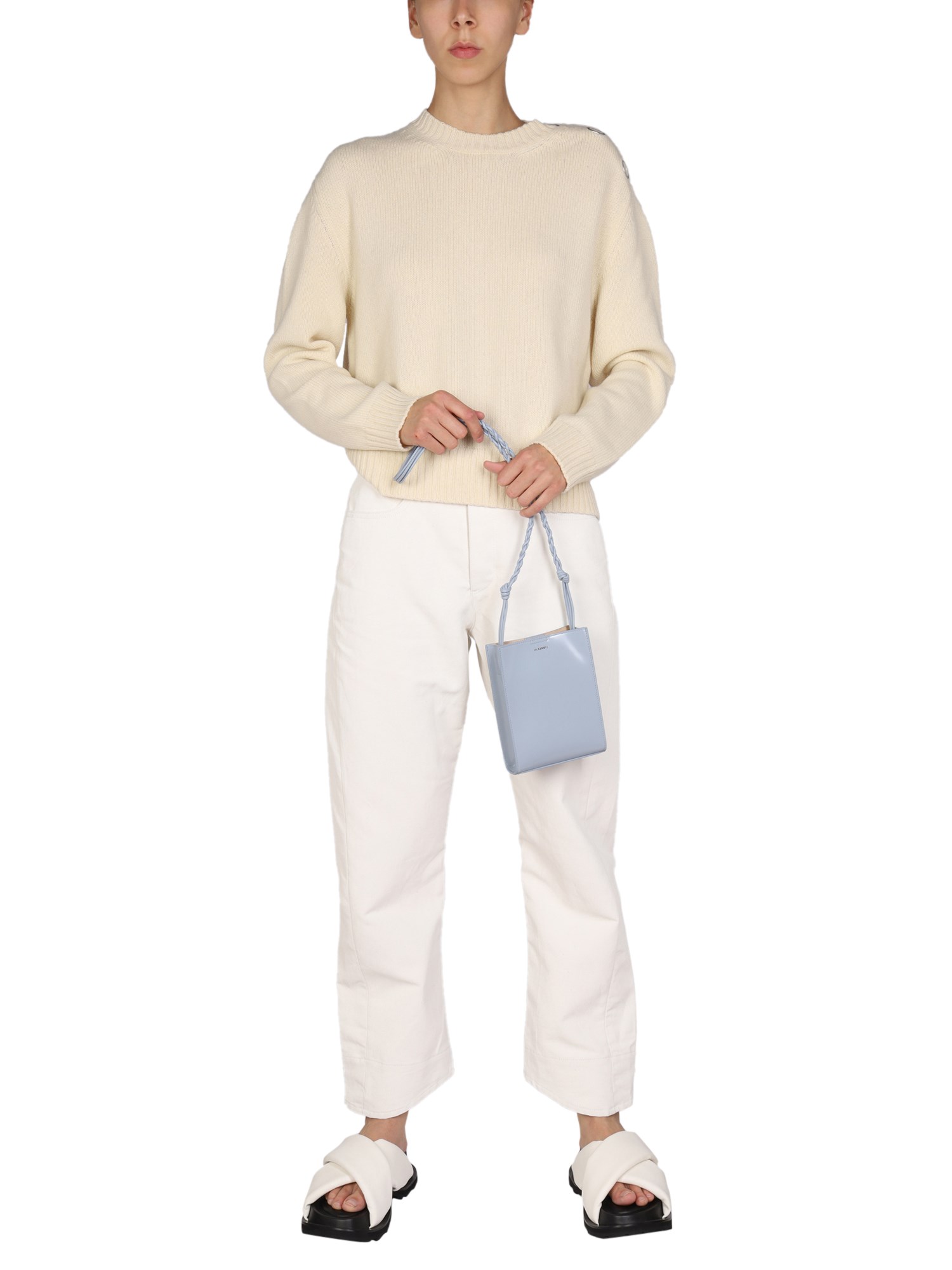 JIL SANDER    LINEN BLEND WORKWEAR PANTS