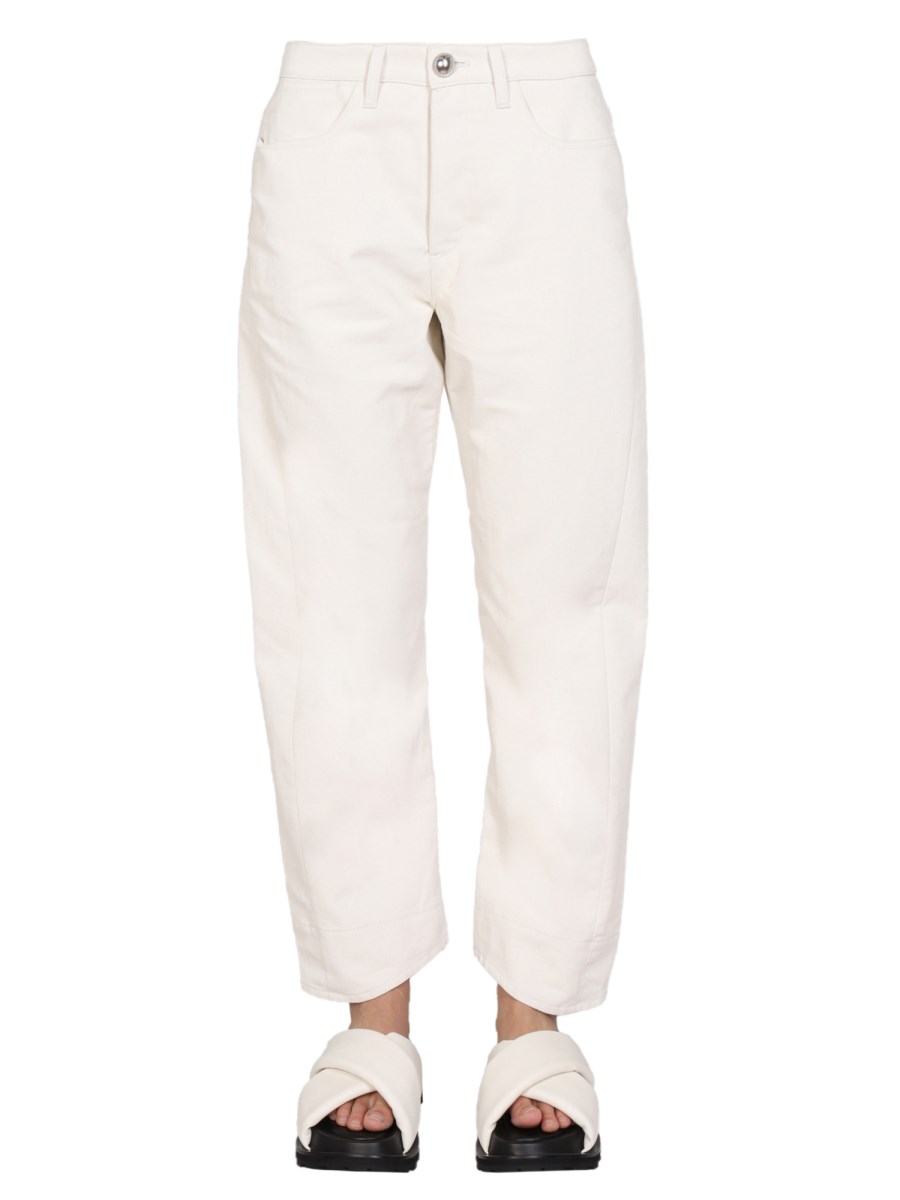 JIL SANDER    LINEN BLEND WORKWEAR PANTS