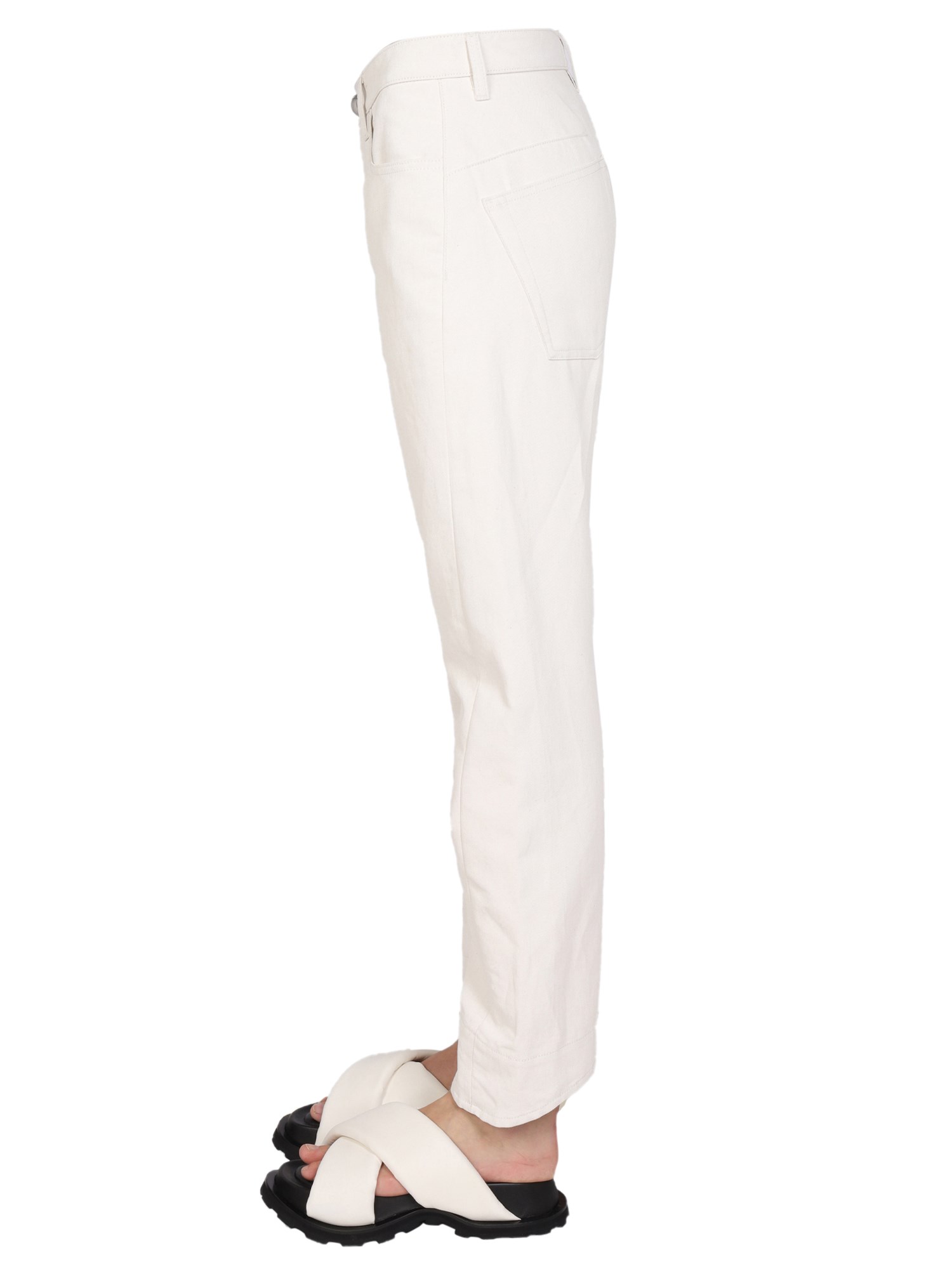 JIL SANDER    LINEN BLEND WORKWEAR PANTS