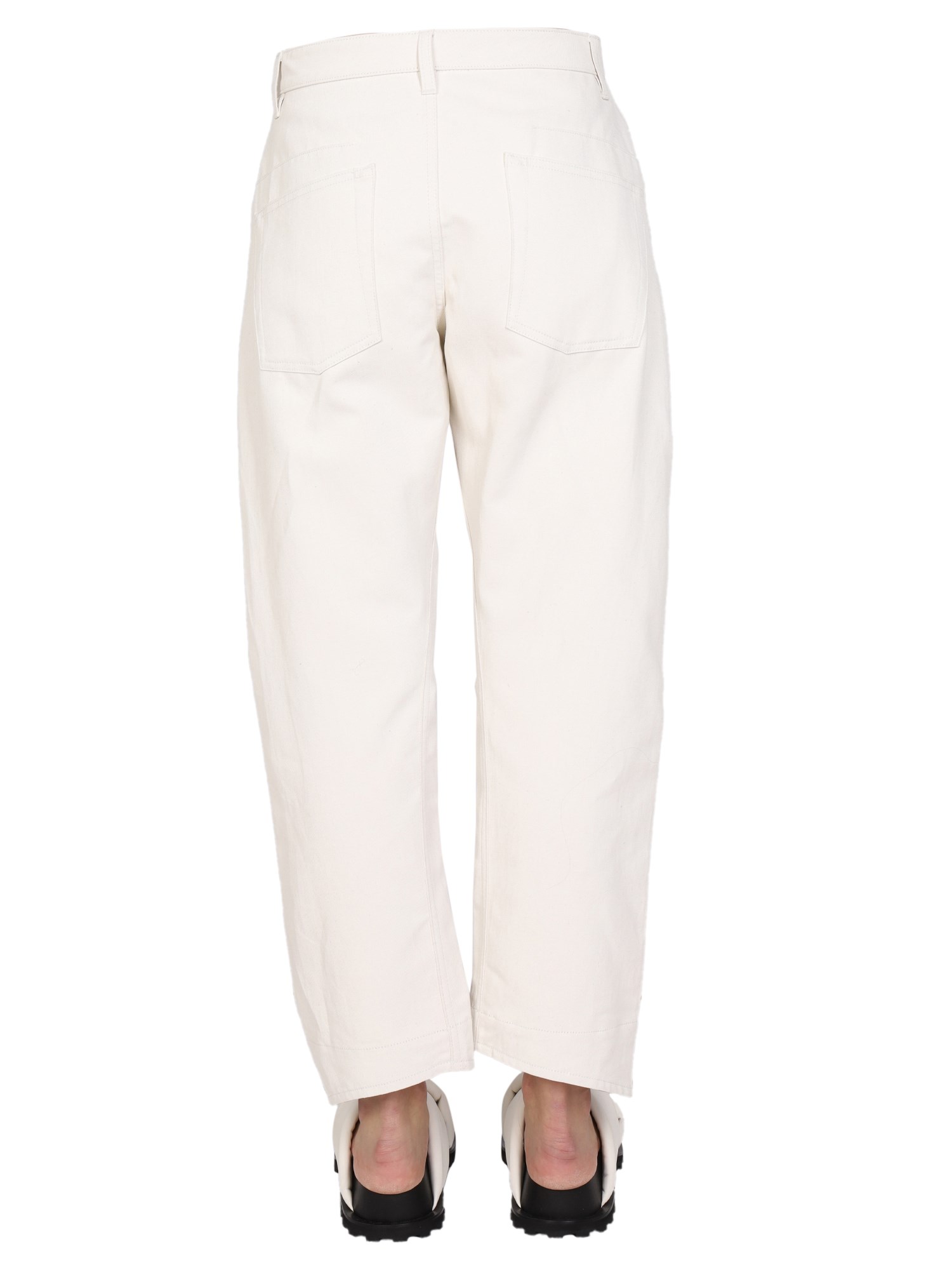 JIL SANDER    LINEN BLEND WORKWEAR PANTS