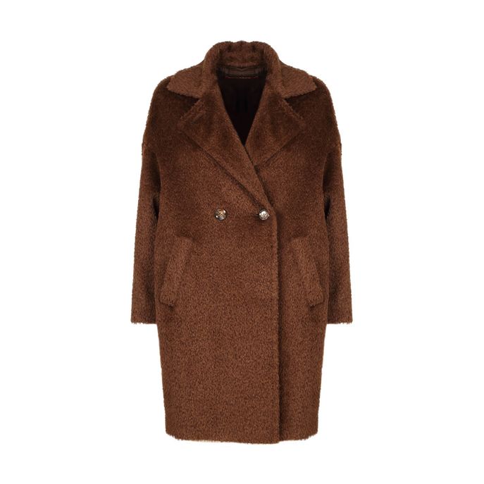 JUMS COAT IN WOOL AND ALPACA Woman Brown