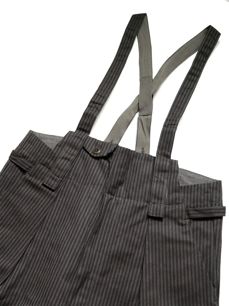 Kapital Heather stripe bash overalls pants