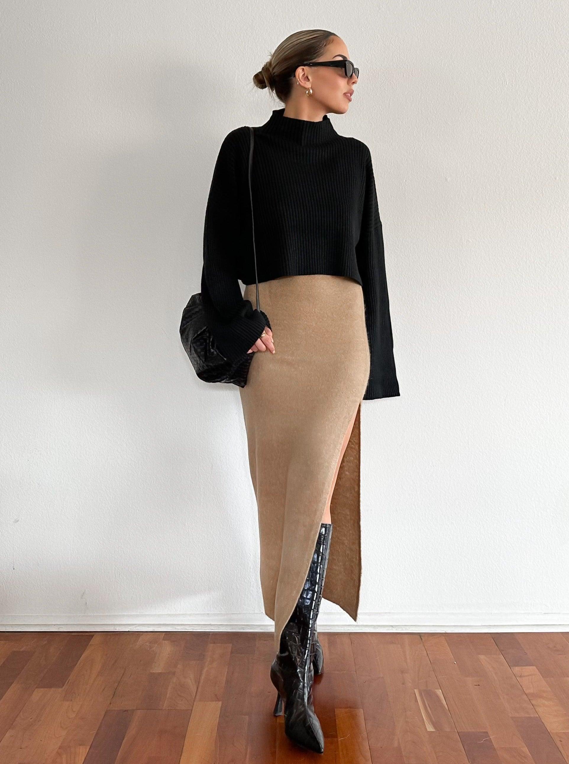 Knitted And Fitted Midi Skirt - FINAL SALE