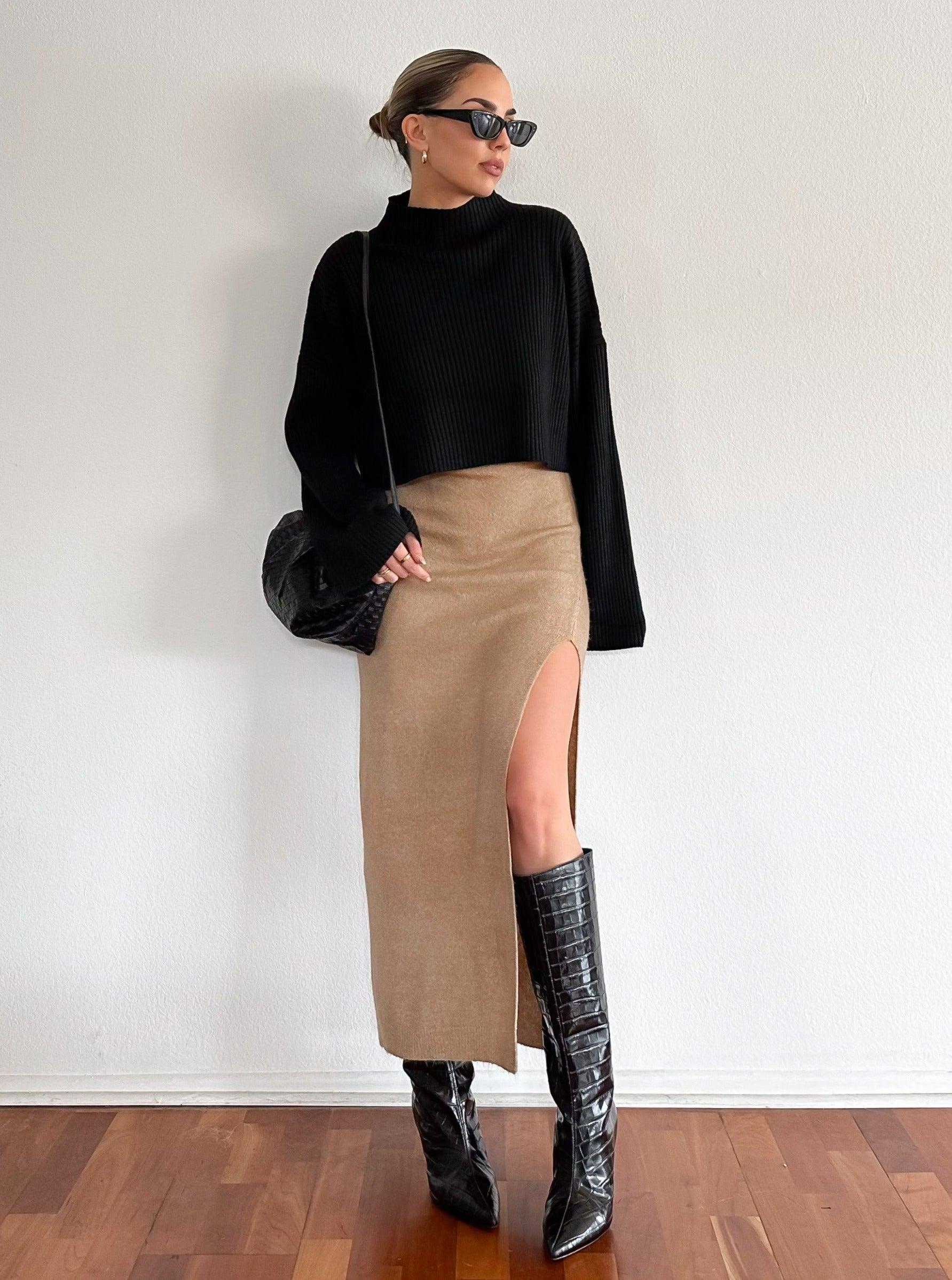 Knitted And Fitted Midi Skirt - FINAL SALE