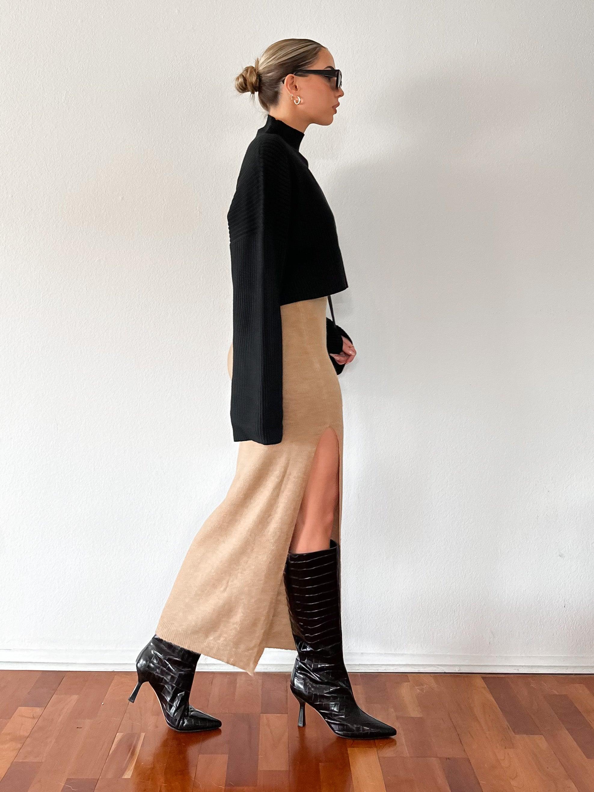 Knitted And Fitted Midi Skirt - FINAL SALE