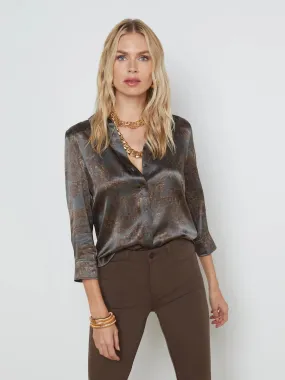 L’agence - Dani Blouse - Charcoal Multi Safari Scenic