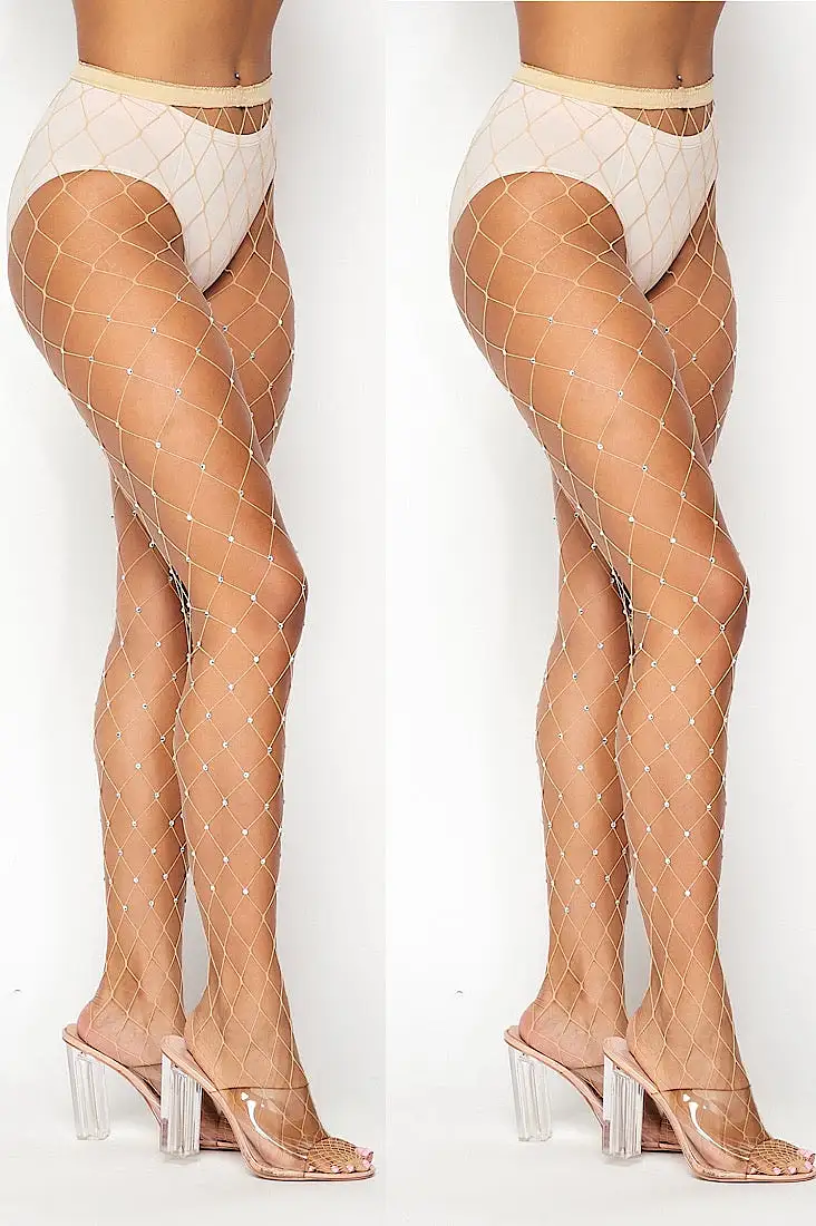 Large Rhinestone Fishnets