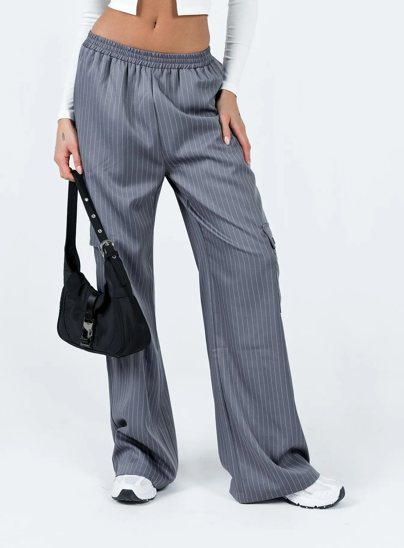 Lista Elastic Pocket Pants Grey Pinstripe