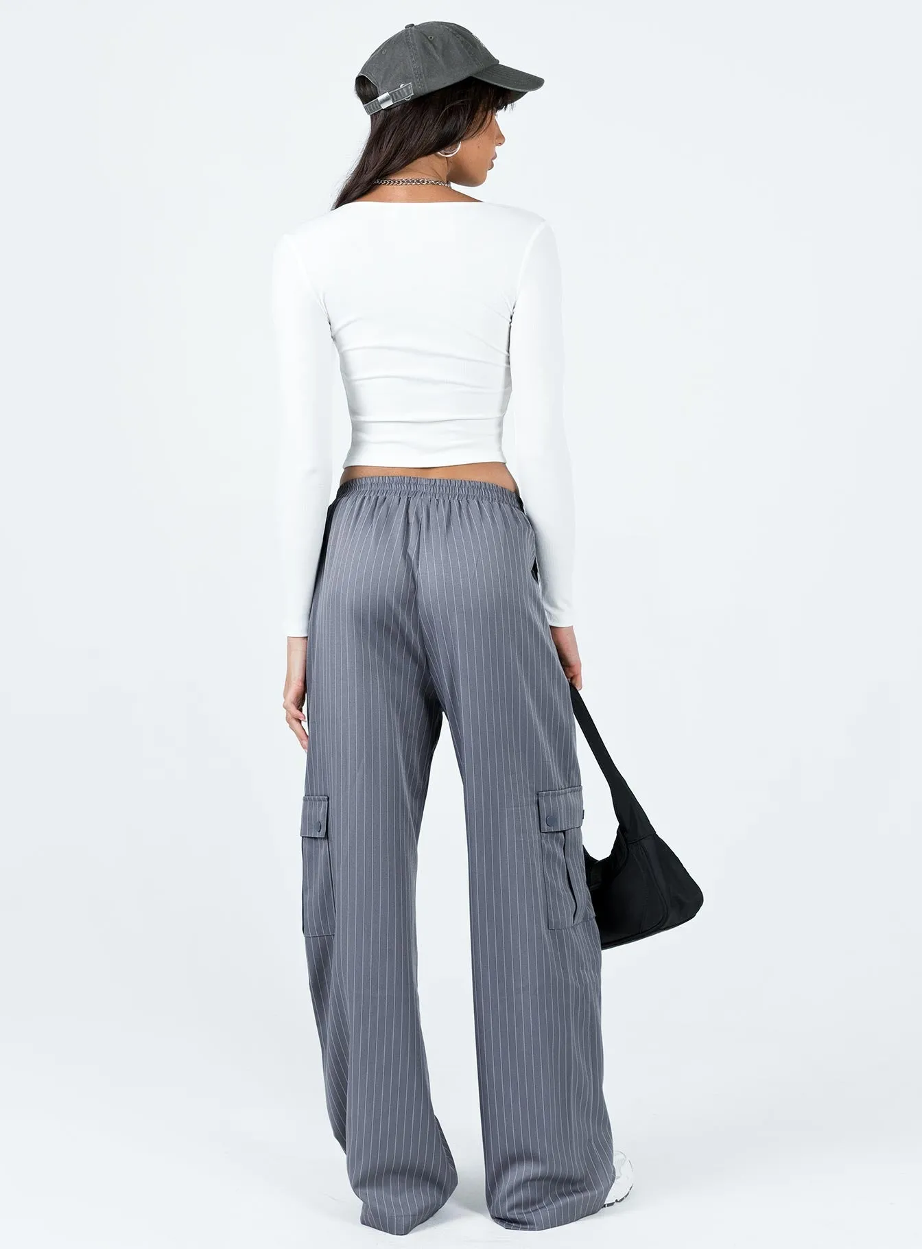 Lista Elastic Pocket Pants Grey Pinstripe