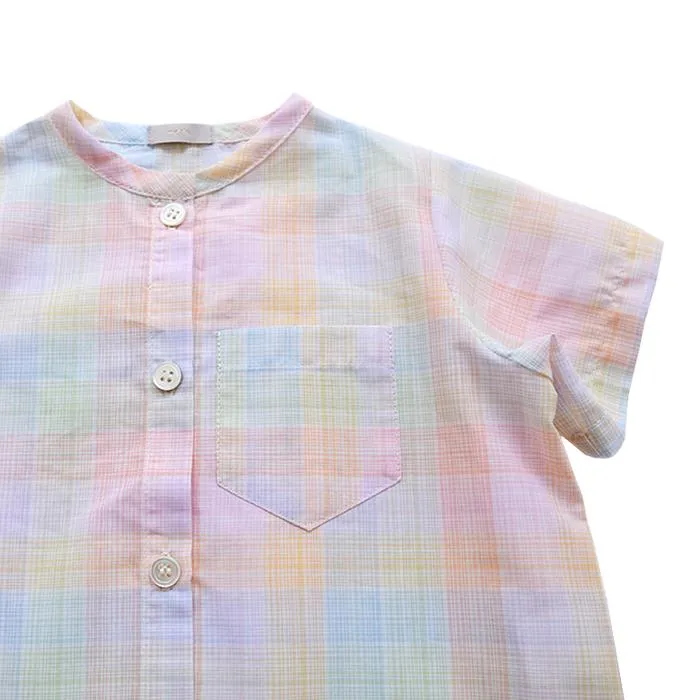 Makié Baby And Child Brett Shirt Rainbow Check