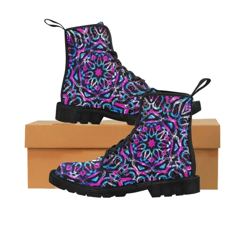 Mandala Art Women's Black Boots