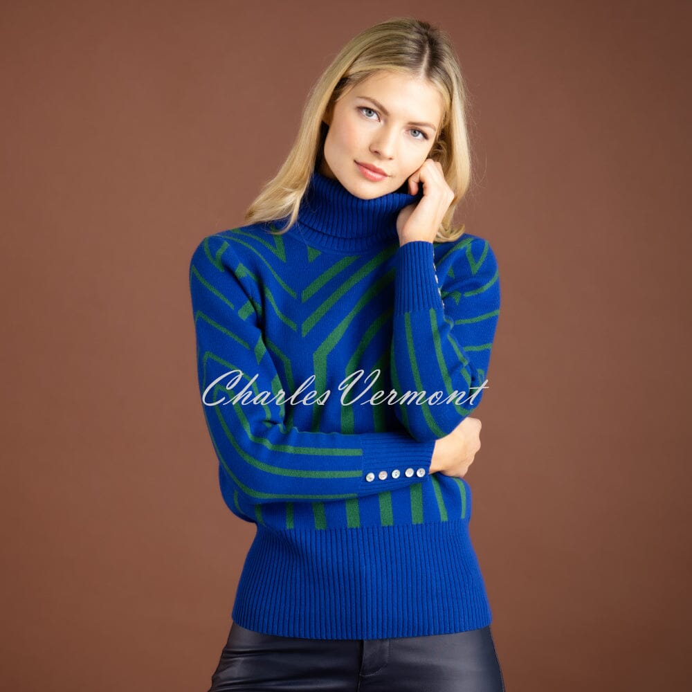 Marble Sweater - Style 7185-210 (Royal Blue / Green)