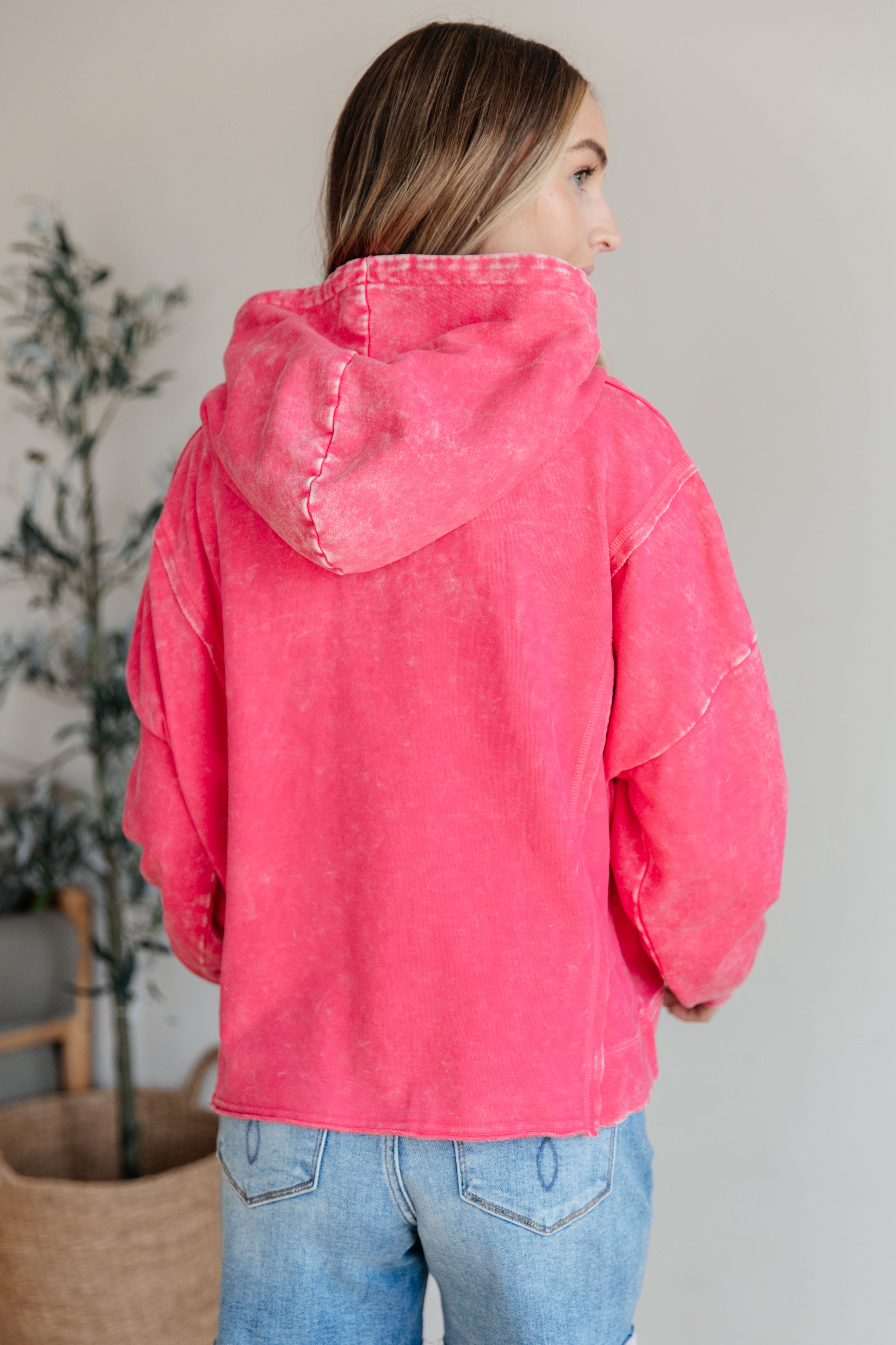 Mineral Washed Pink Hoodie