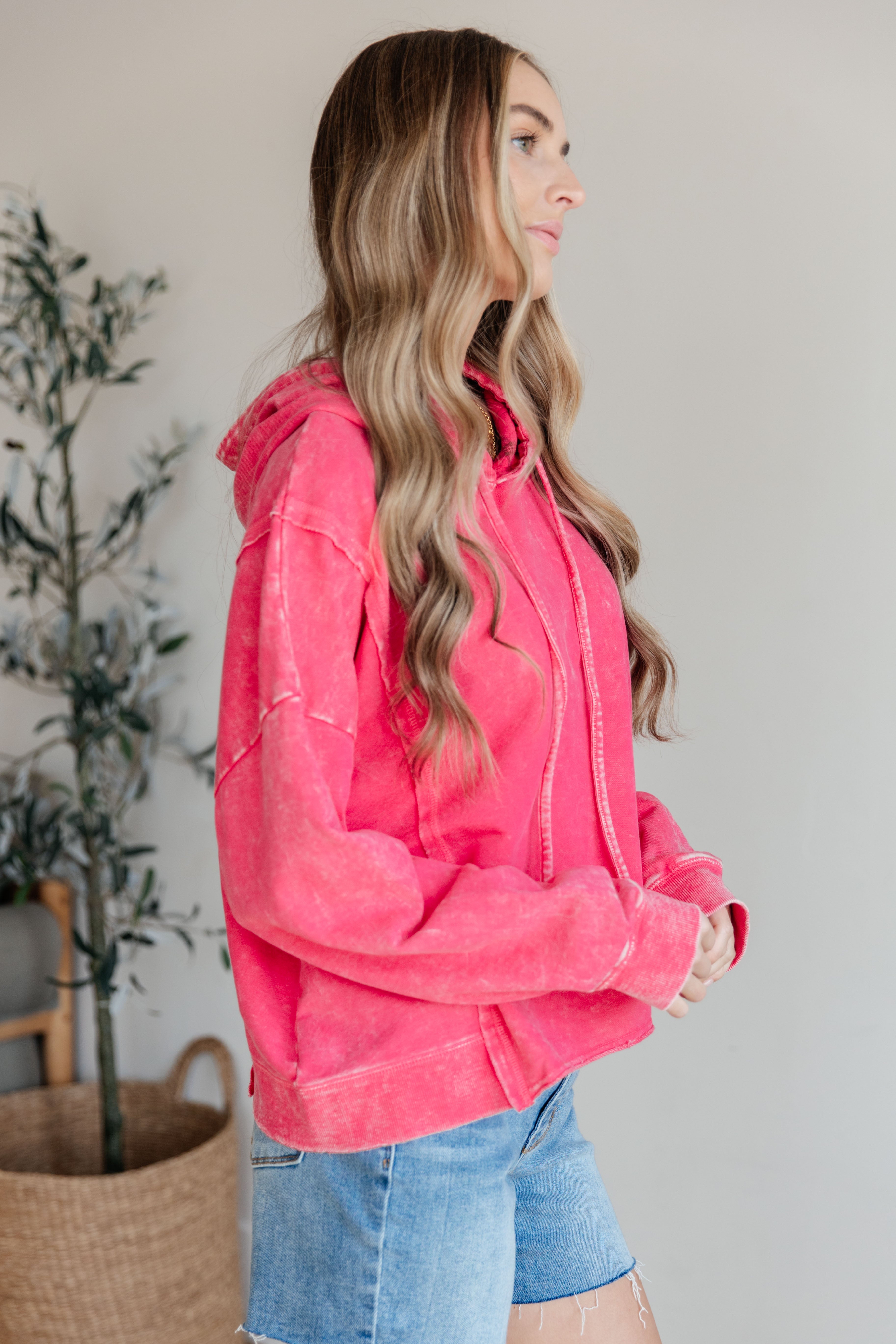 Mineral Washed Pink Hoodie