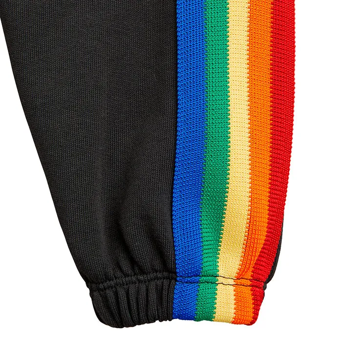 Mini Rodini Child Rainbow Stripe Sweatpants Black