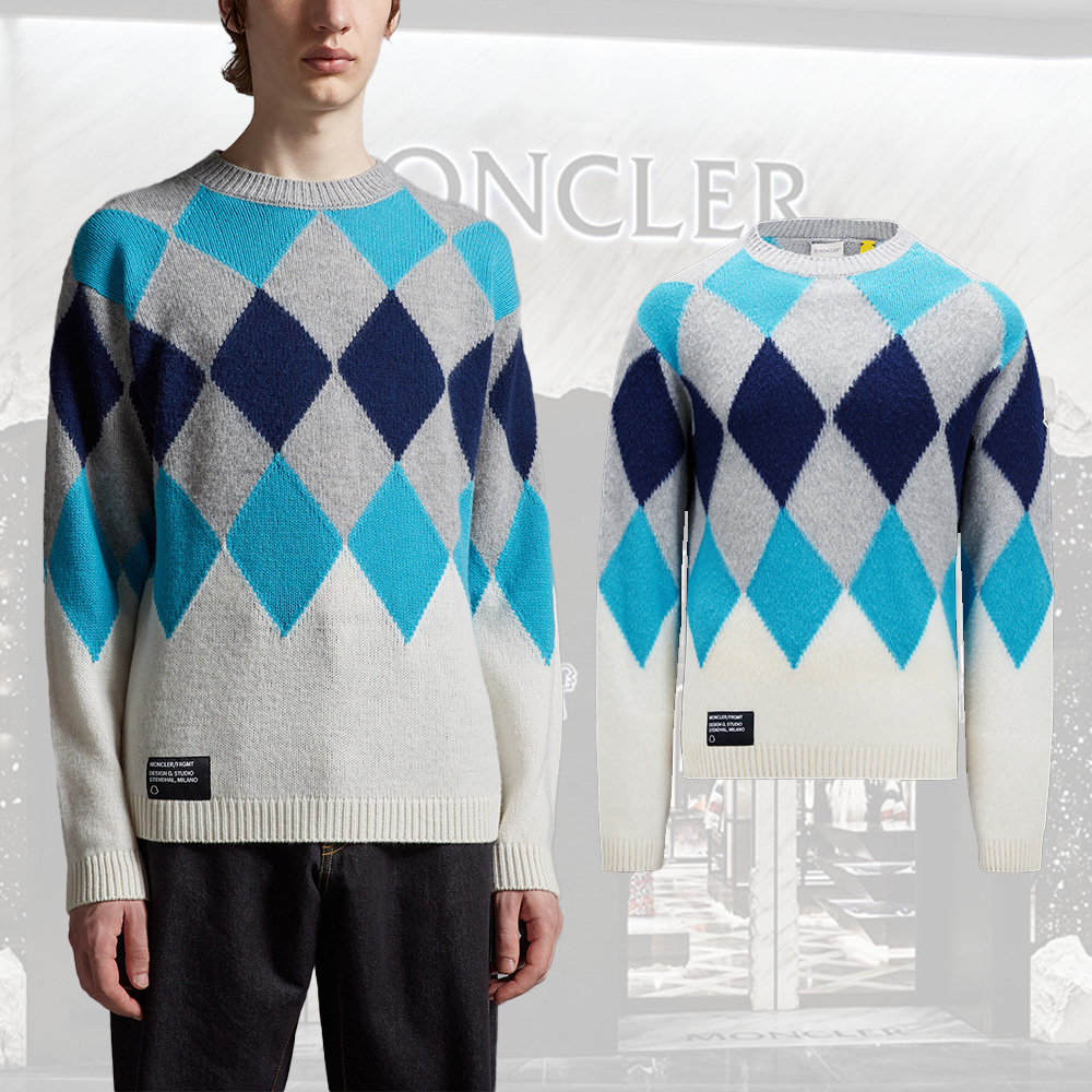 MONCLER  |Argyle Wool & Cashmere Sweater