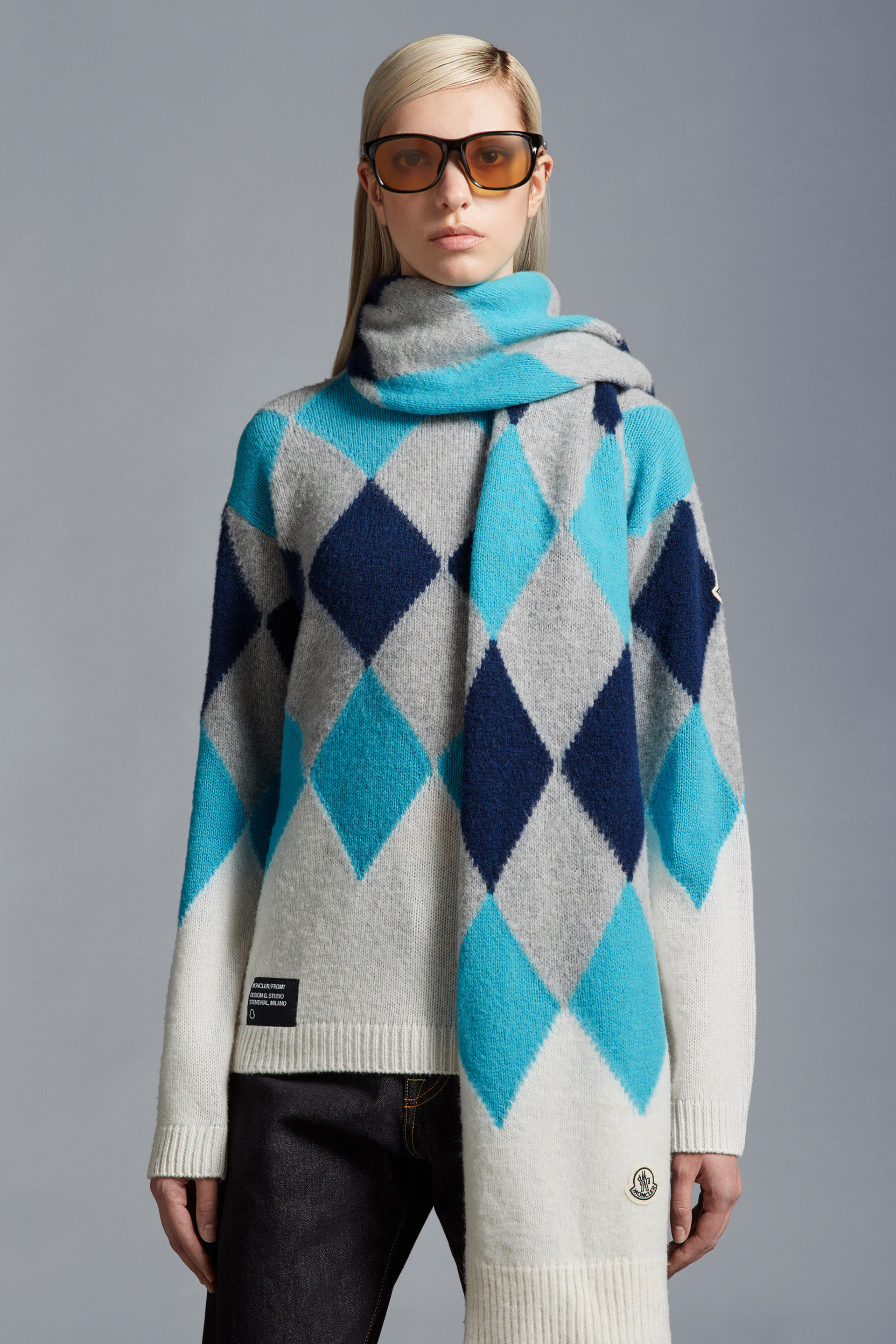 MONCLER  |Argyle Wool & Cashmere Sweater