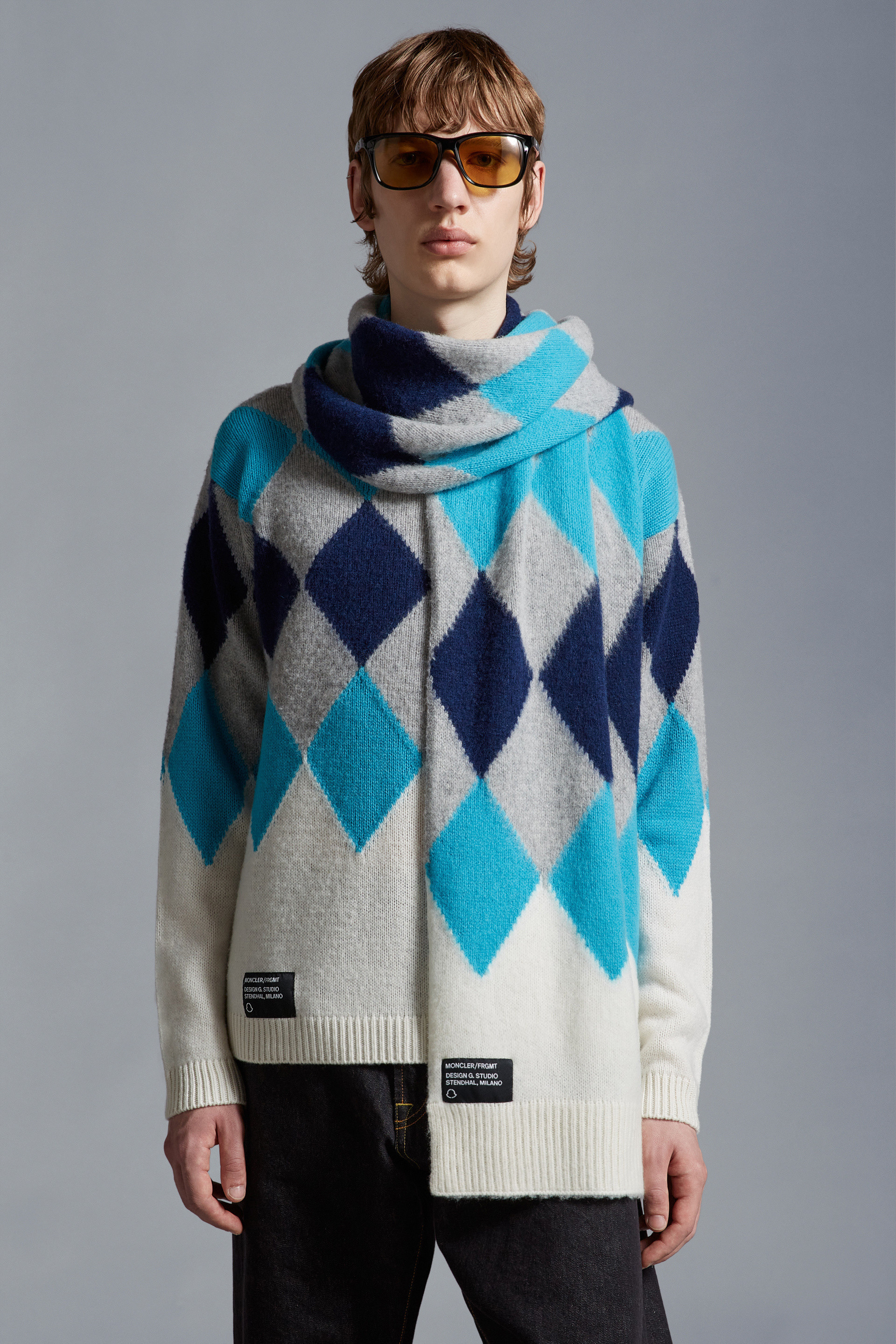 MONCLER  |Argyle Wool & Cashmere Sweater