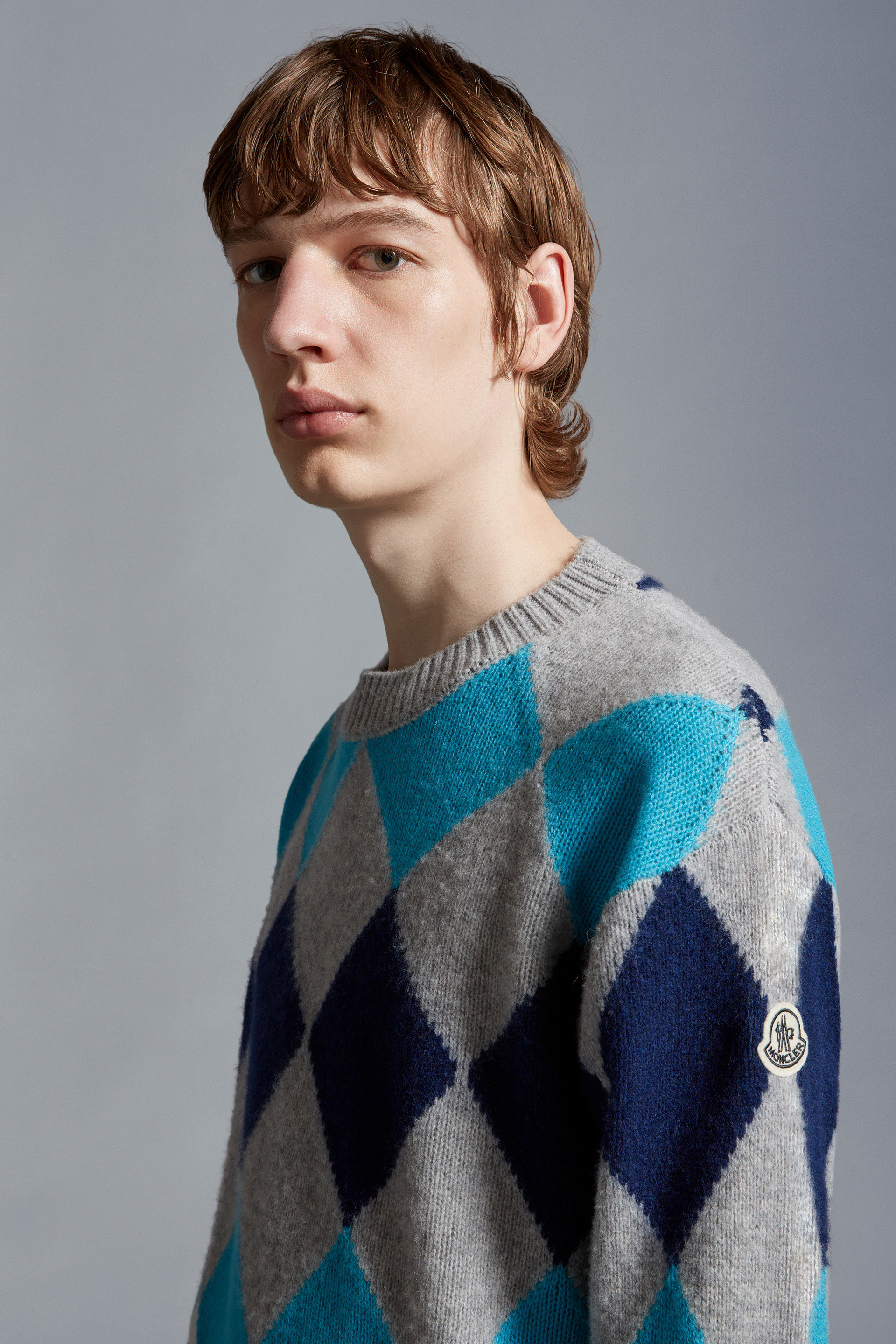 MONCLER  |Argyle Wool & Cashmere Sweater