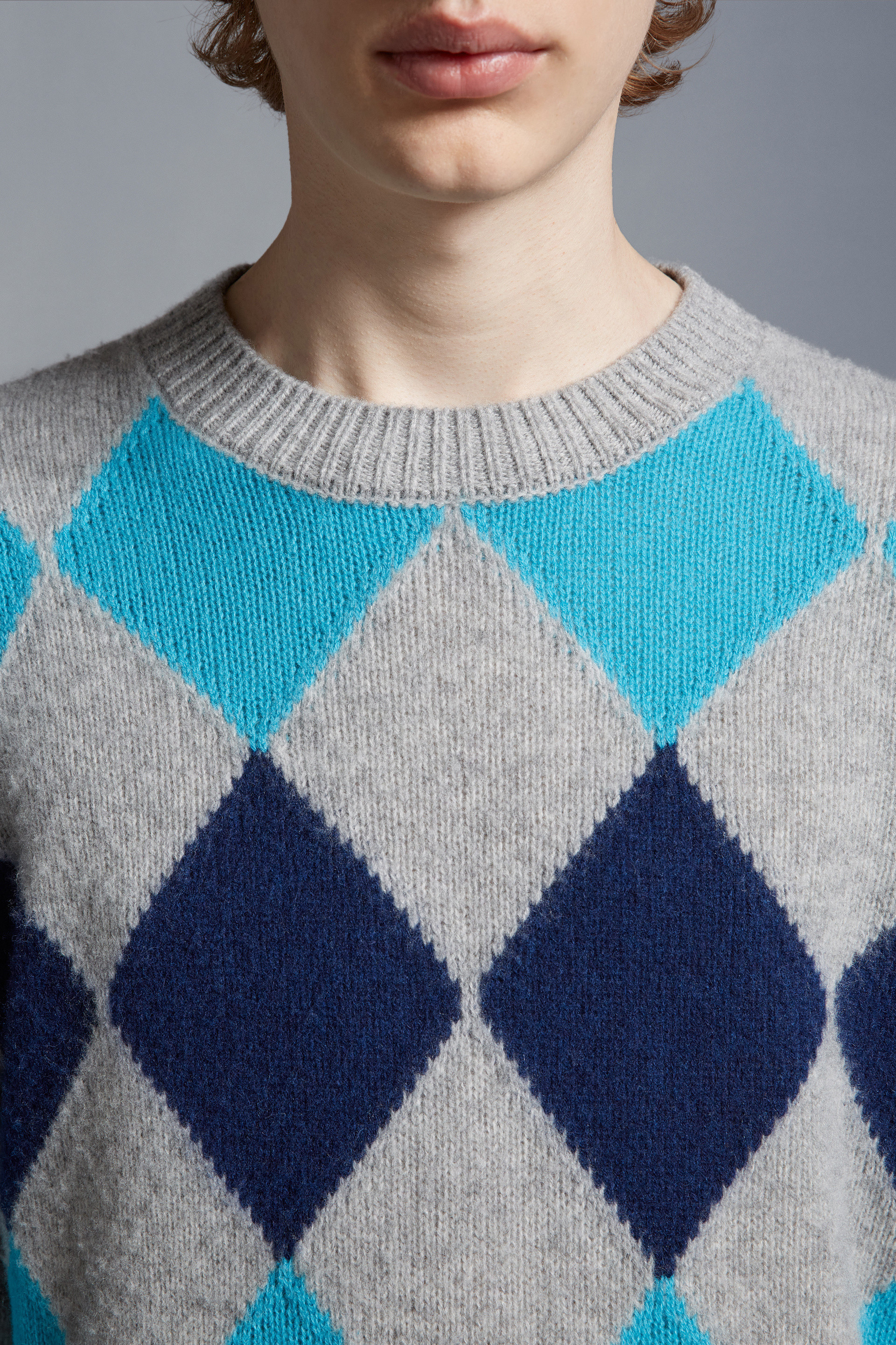 MONCLER  |Argyle Wool & Cashmere Sweater