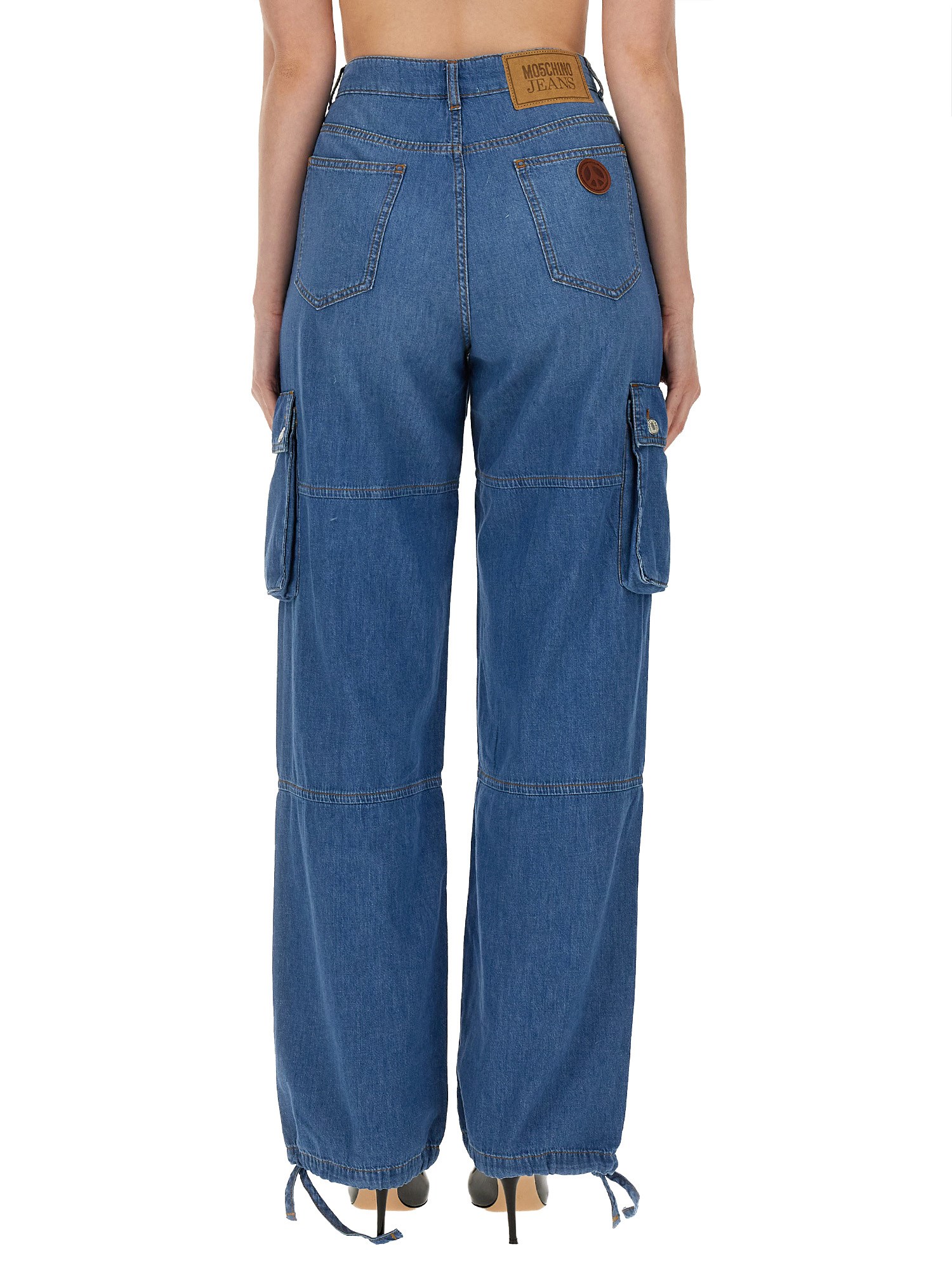 MOSCHINO JEANS    COTTON DENIM CARGO PANTS