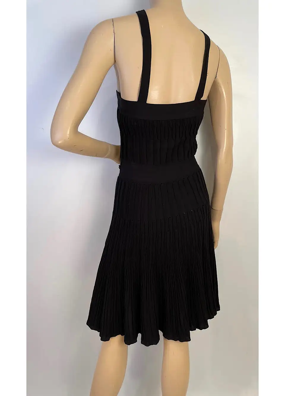 NWT Chanel 09P 2009 Spring Black Pleated Dress FR 40 US 4/6