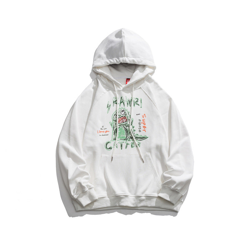 Painting Dinosaur Cotton Hoodie