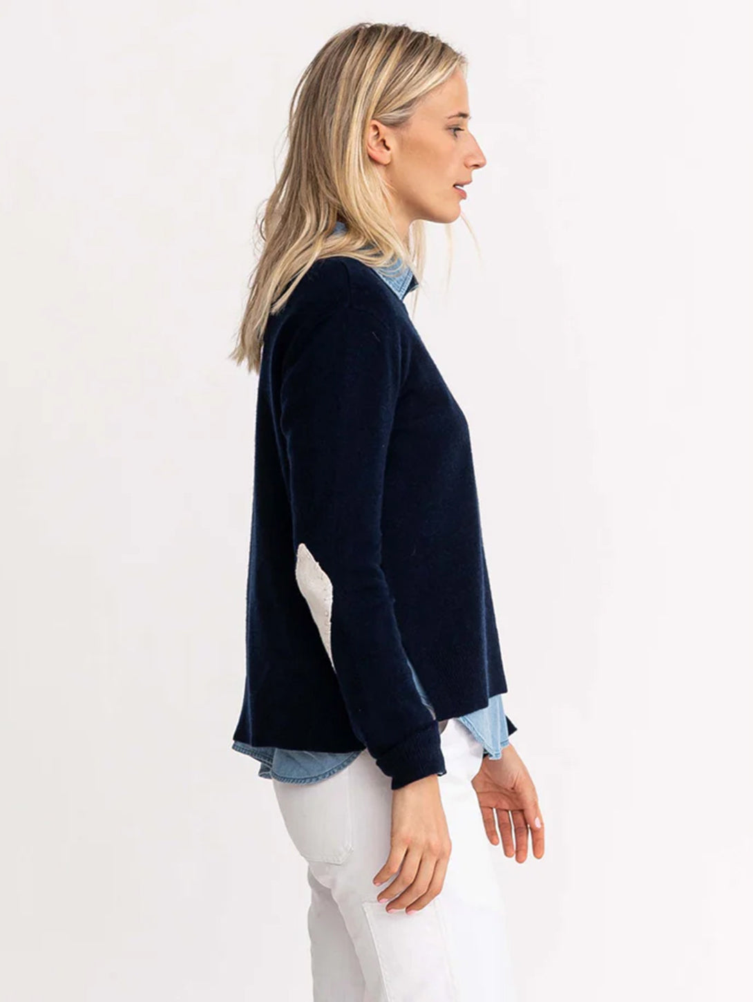 Patchwork Pullover Top - Indigo