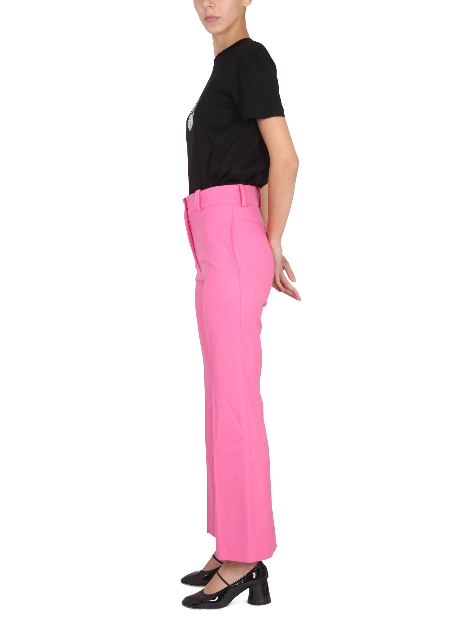 PATOU    WOOL AND CASHMERE FLARED PANTS