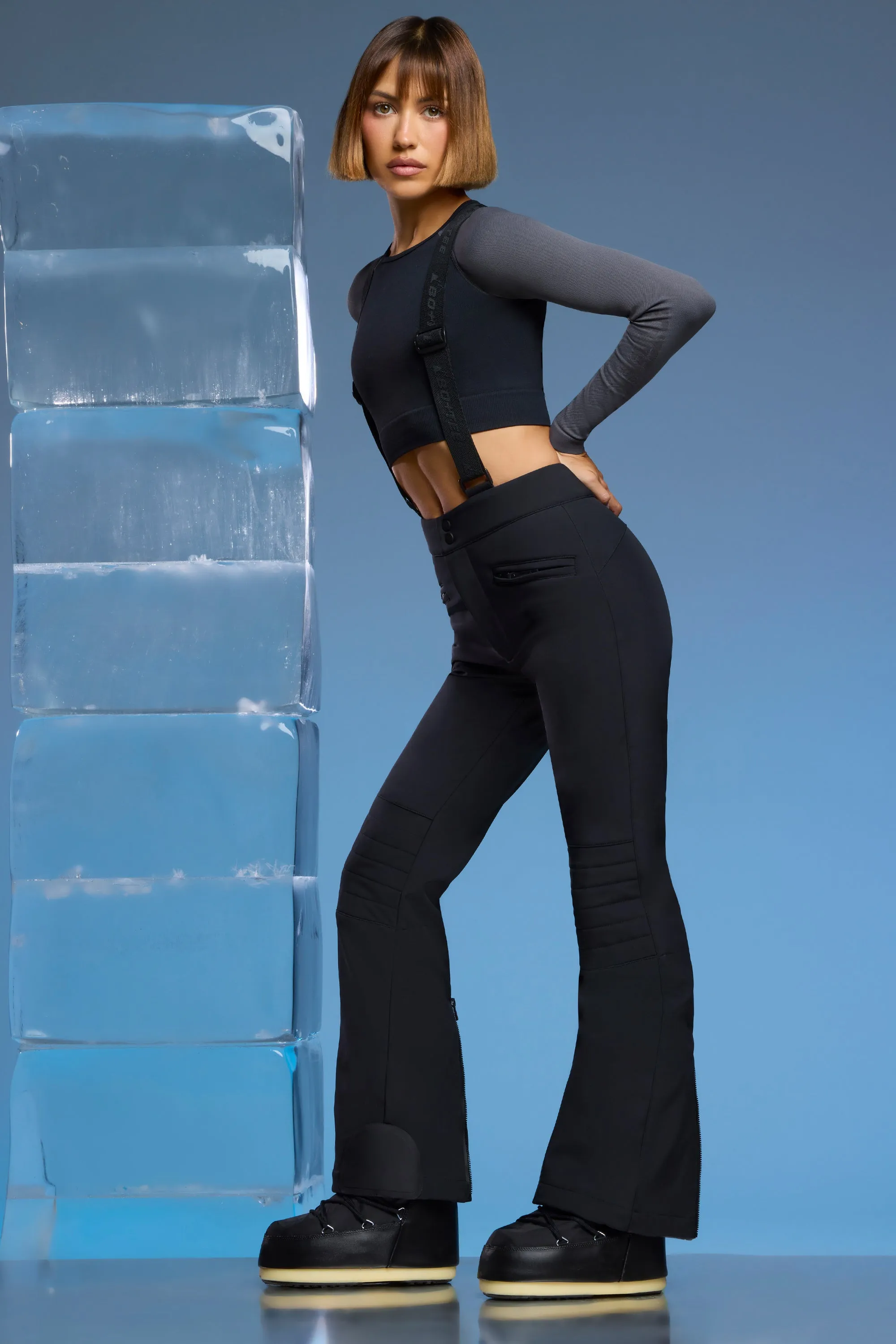 Petite Fleece Lined Ski Pants in Black