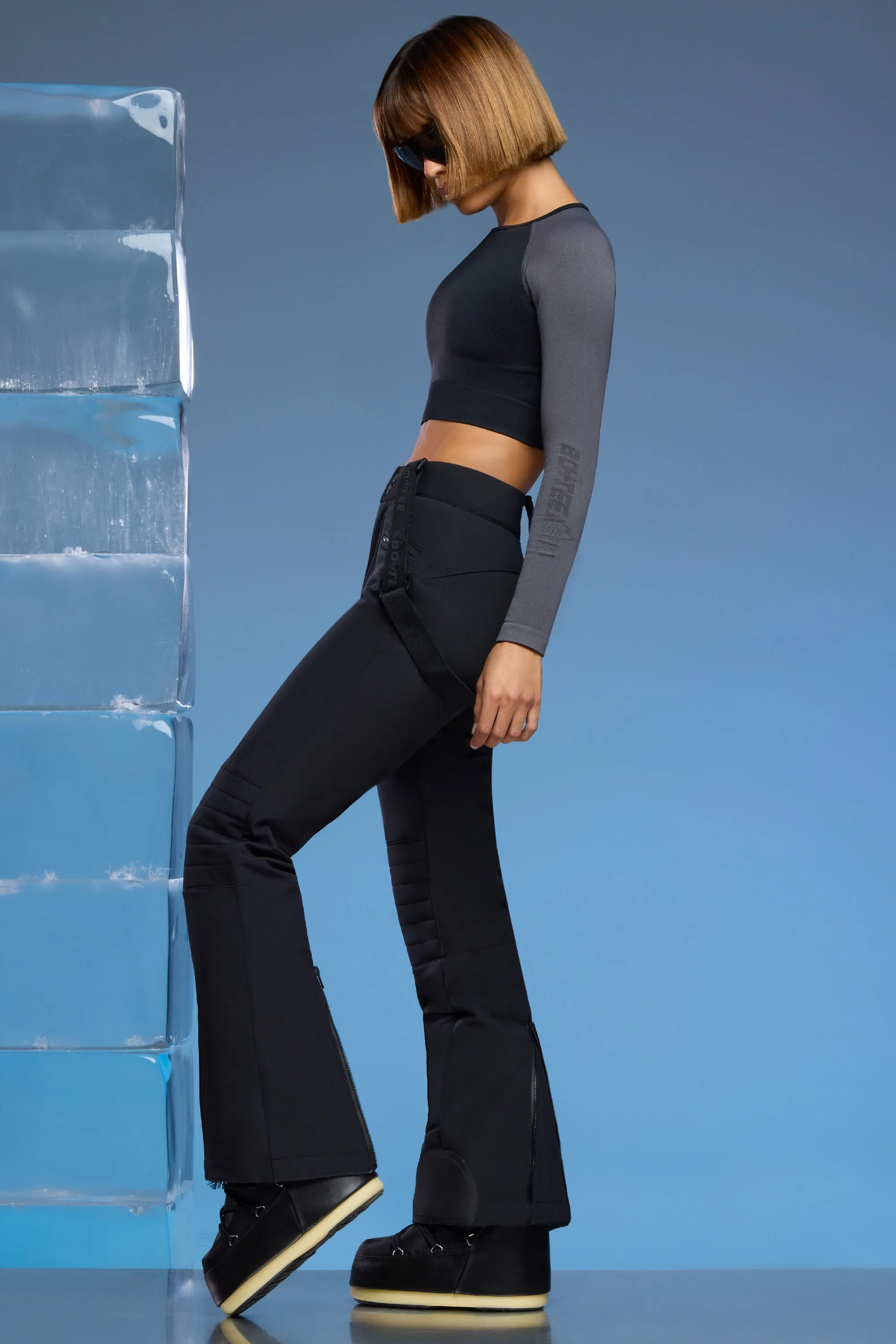 Petite Fleece Lined Ski Pants in Black