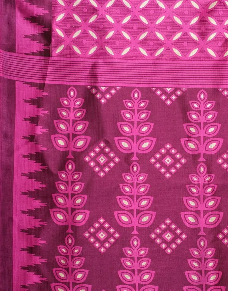 Pink Coloured Poly Silk Printed Partywear saree