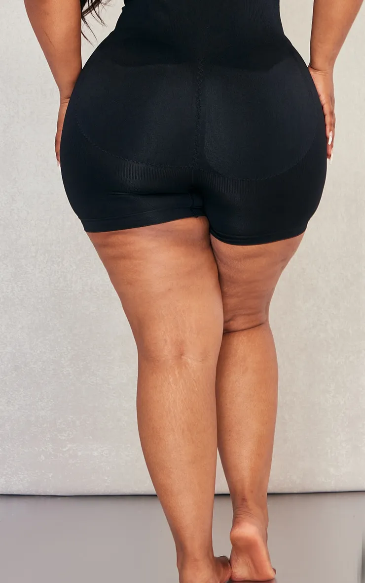 Plus Black Shapewear High Waist Open Bust Shorts