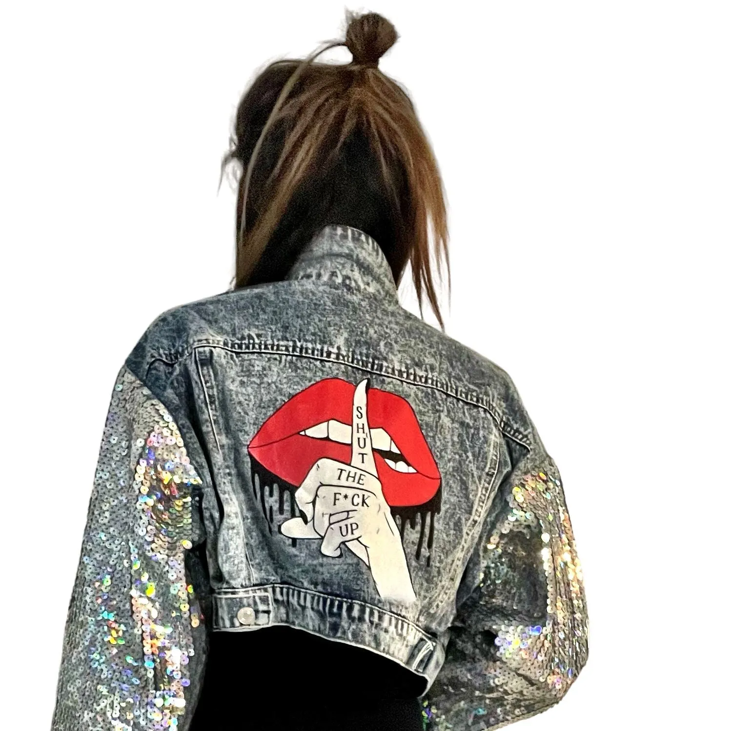 'Quiet Vibes' Denim Jacket