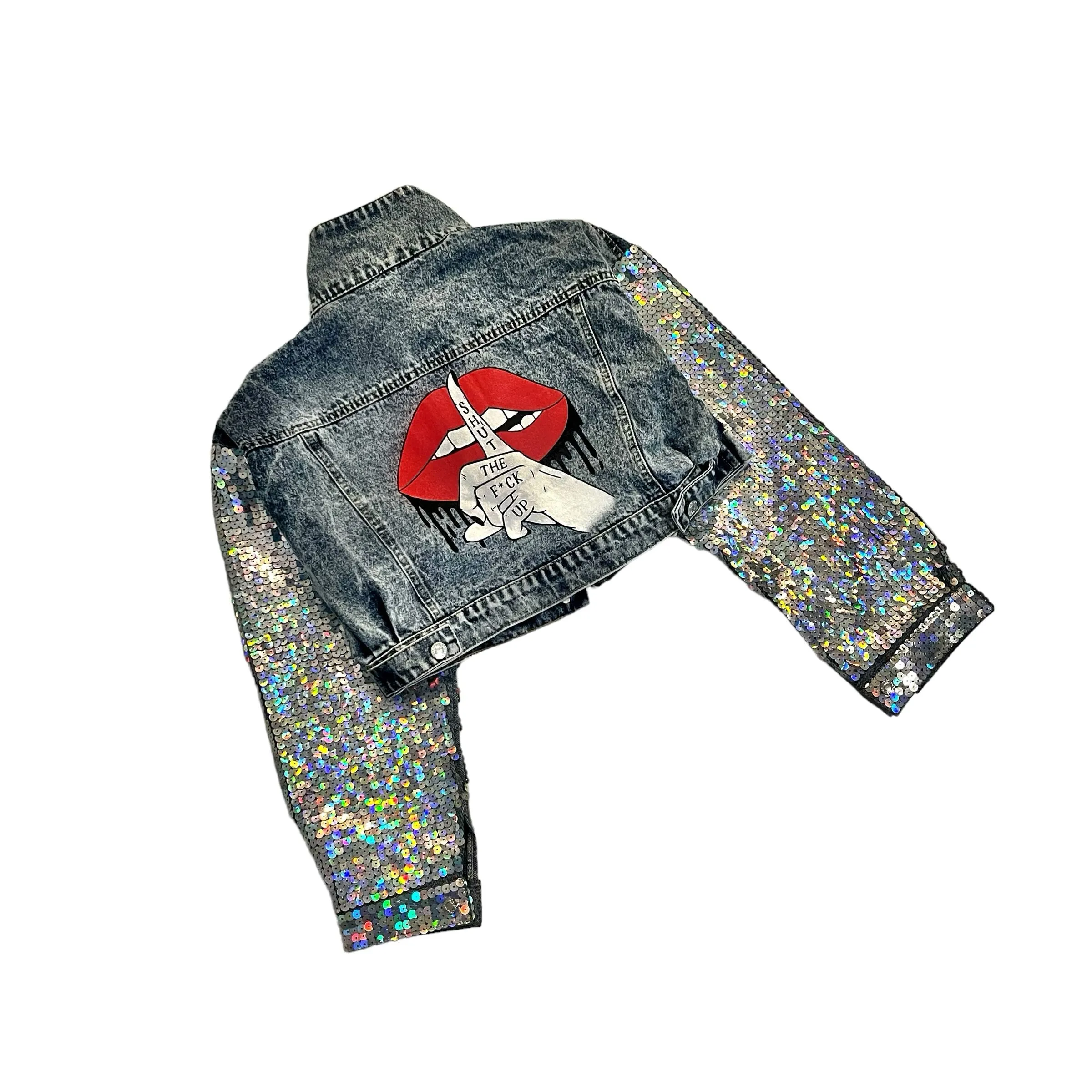 'Quiet Vibes' Denim Jacket