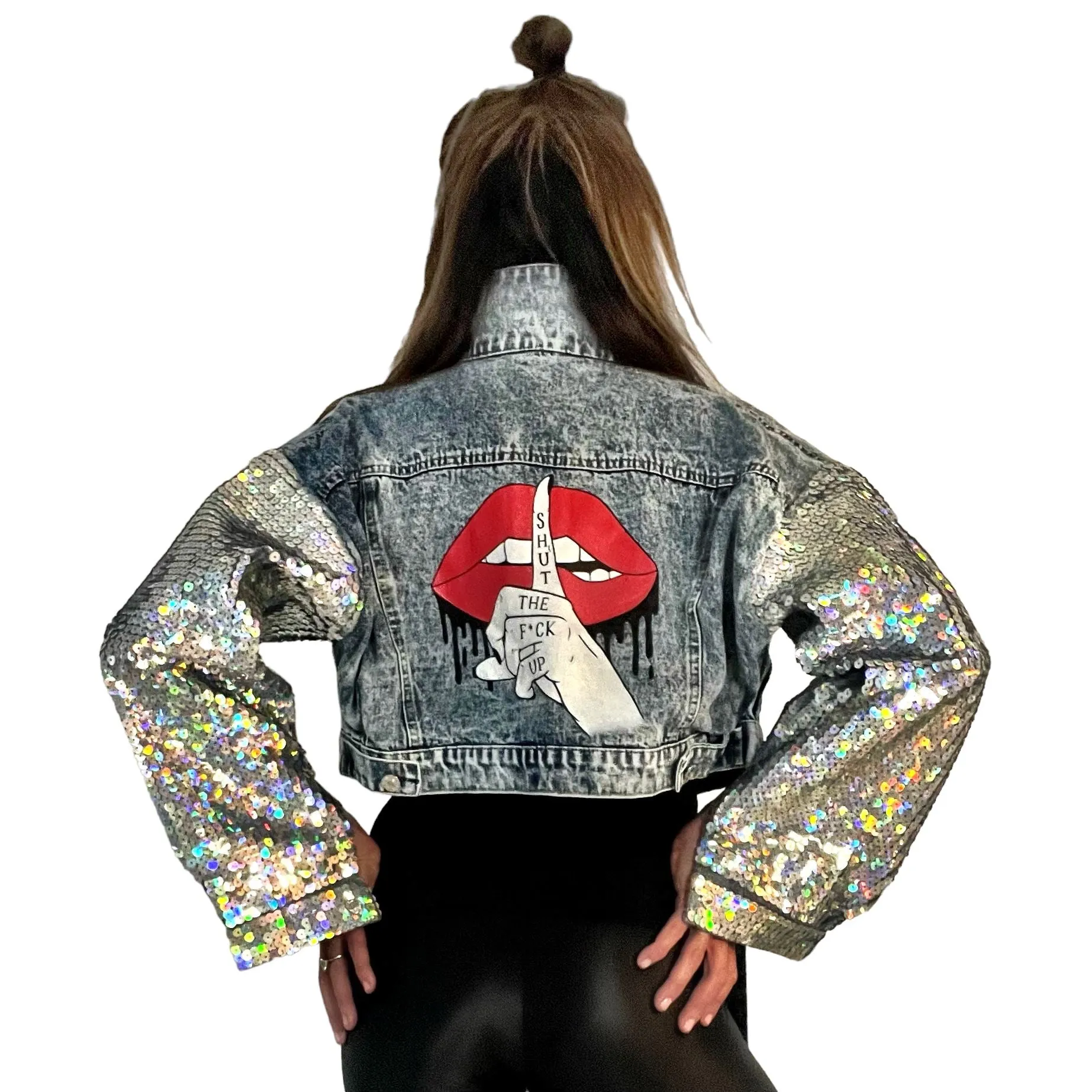 'Quiet Vibes' Denim Jacket