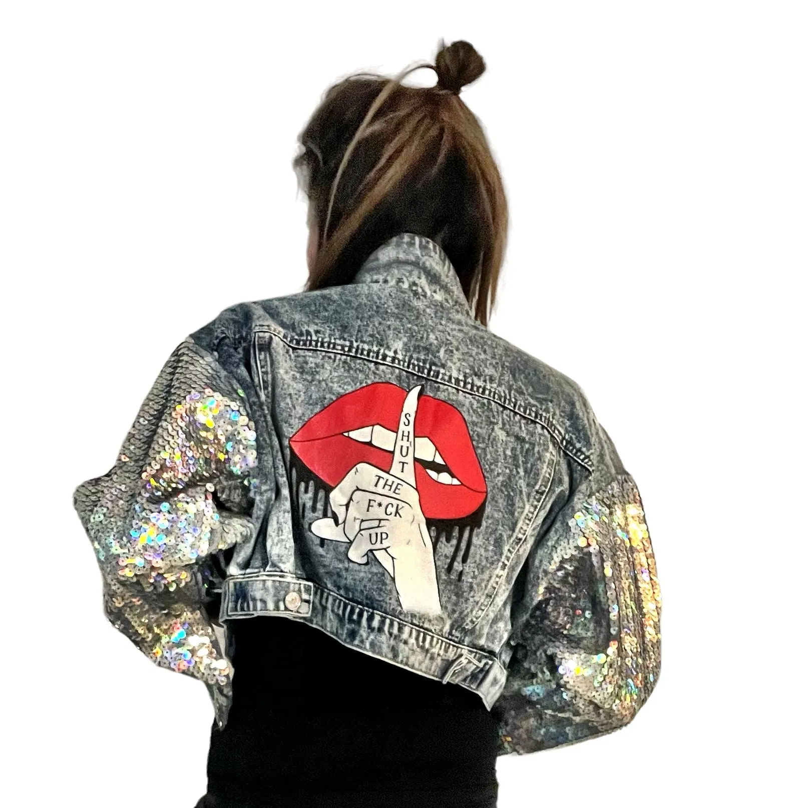 'Quiet Vibes' Denim Jacket