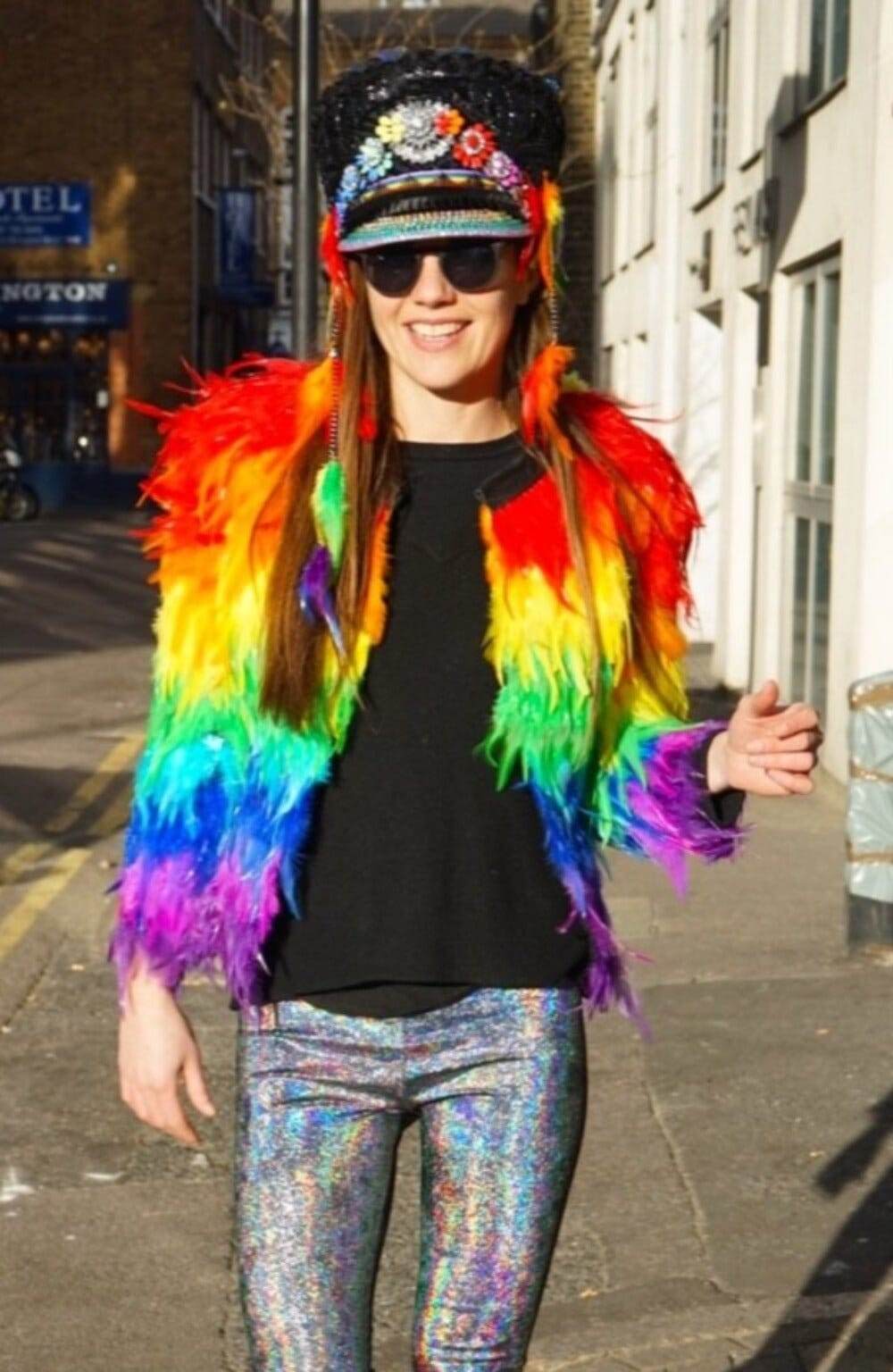 Rainbow Feather Coat