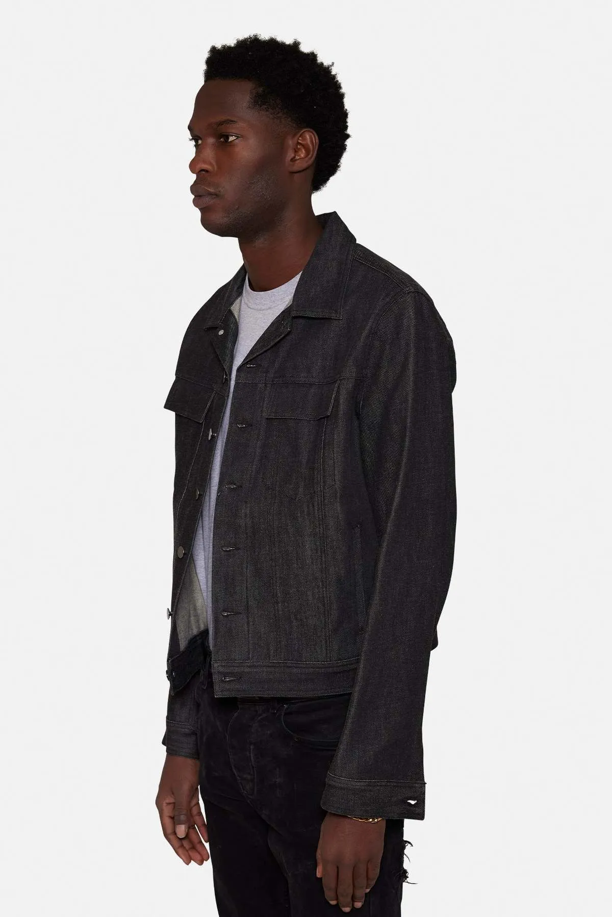 Raw Denim Jacket - Black