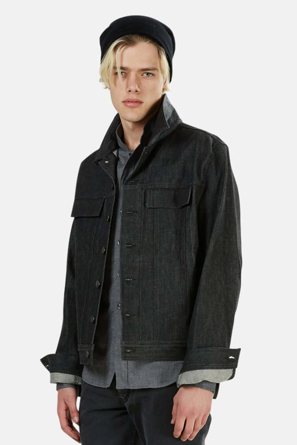 Raw Denim Jacket - Black