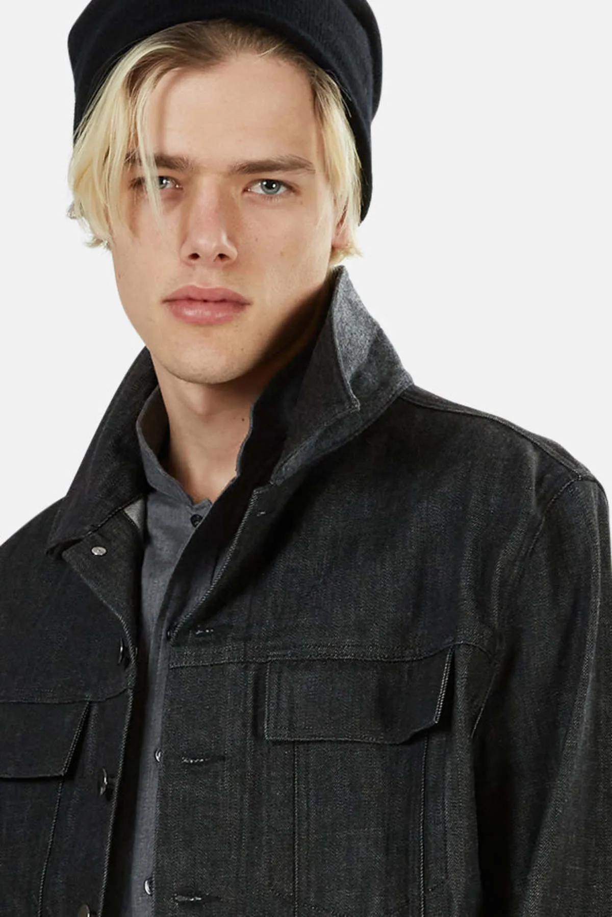 Raw Denim Jacket - Black