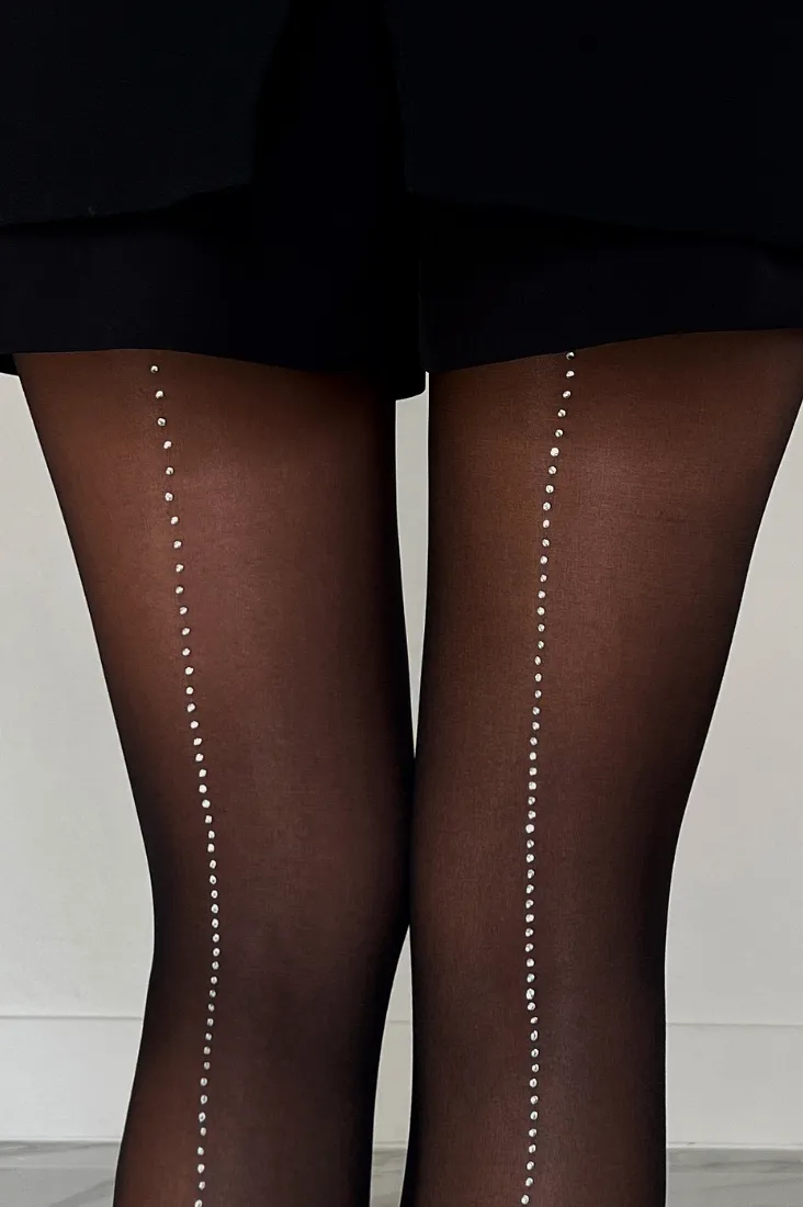 Rhinestone Accent Sheer Tights