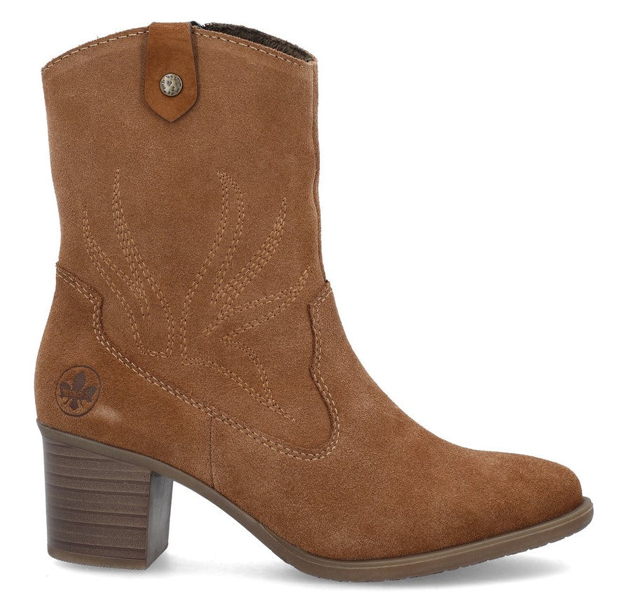 Rieker Y2057-20 Womens Suede Leather Ankle Boot