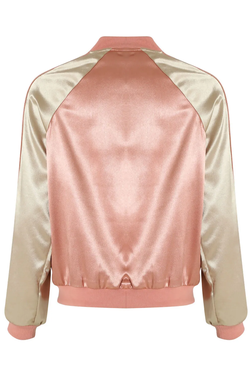 Satin Embroidered Bomber Jacket