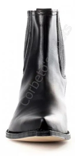 Sendra Boots mens black leather fine toe ankle cowboy boots