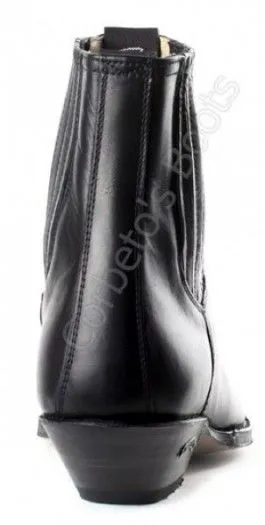 Sendra Boots mens black leather fine toe ankle cowboy boots