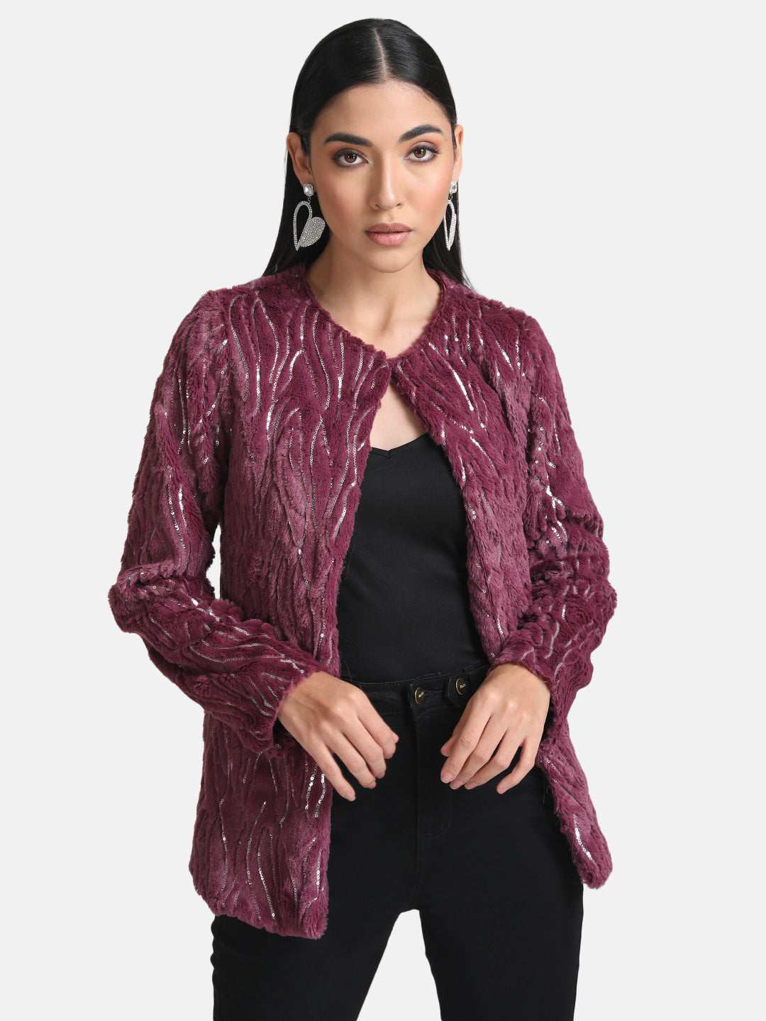 Sequin Fur Jacket