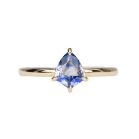 Shield Shape Unique Bi-Color Sapphire Ring 14K Gold R6558